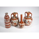 Four early 20th century Japanese Kutani vases