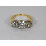 Tiffany & Co - A vintage three stone diamond ring