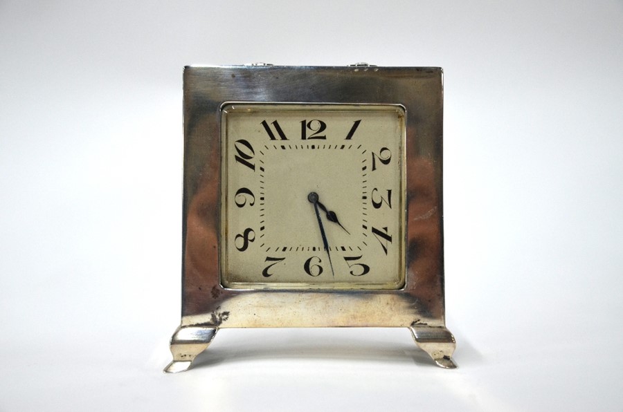 Art Deco silver desk clock - Image 2 of 7