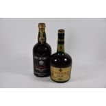 Two vintage bottles of port and cognac