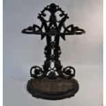 A Victorian Art Nouveau cast iron umbrella stand