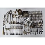 Set of EP Hanoverian flatware, etc.