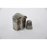 Dutch silver snuff box and thimble