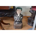 A nautical figurehead styled hand painted bust of 'Horatio', Lord Nelson