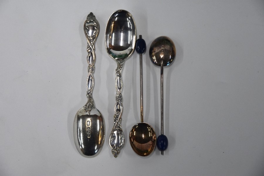 Victorian cased silver teaspoons, gilt coffee spoons and photograph frame - Image 3 of 6