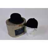 Gent's black bowler hat and a lady's riding hat