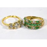 Two stone set dress rings