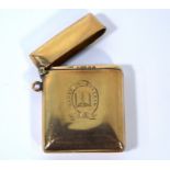 A 9ct yellow gold rectangular vesta case