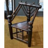 A Victorian oak turners chair