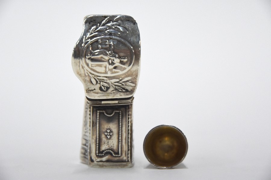 Dutch silver snuff box and thimble - Image 4 of 4