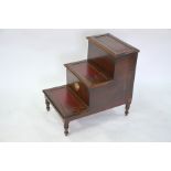 Victorian mahogany three tread library box steps