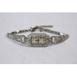 Lady's Art Deco platinum and diamond cocktail watch