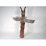 A vintage Canadian Native American totem pole