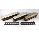 Three vintage Bassett Lowke Bing tinplate gauge 1