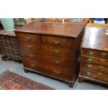 A Georgian mahogany chest of two short over three long graduated drawers