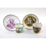 An early 19th century Meissen porcelain cup and saucer