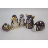 Five Royal Crown Derby china paperweights