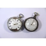 Two Georgian silver pair-cased pocket watches