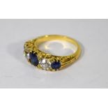 A sapphire and diamond ring