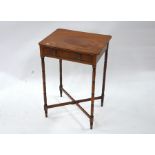 A mahogany single drawer side table