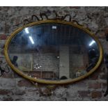 A 19th century giltwood framed oval mirror a/f