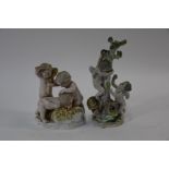 A late 19th century Meissen porcelain group and a possibly Derby group