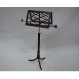 A 19th century brass mounted mahogany duet music stand by Erard