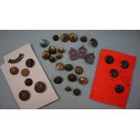 A collection of buttons including military, Lieutenant of the City of London,