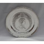 The Annigoni Royal Silver Jubilee Plate, designed by Pietro Annigoni,
