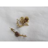 A Grosse of Germany 14ct gold brooch in the form of a snail, approximately 6.