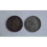 A William III silver crowns, one dated 1695,