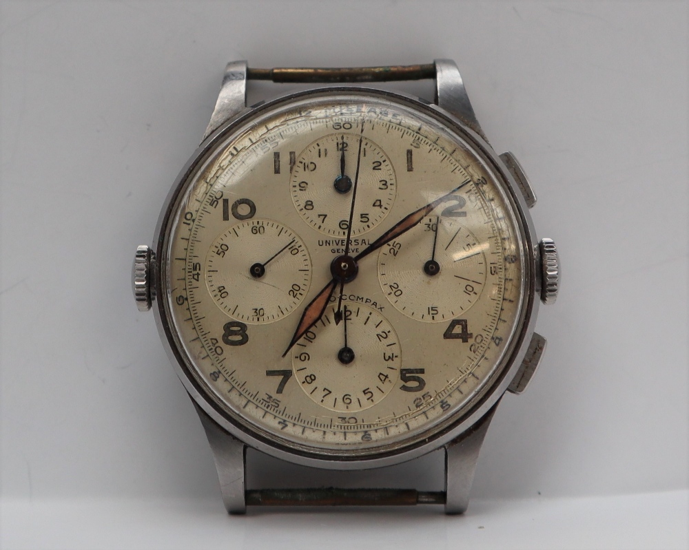 A Gentleman's Universal Geneve Aero-Compax chronograph wristwatch,