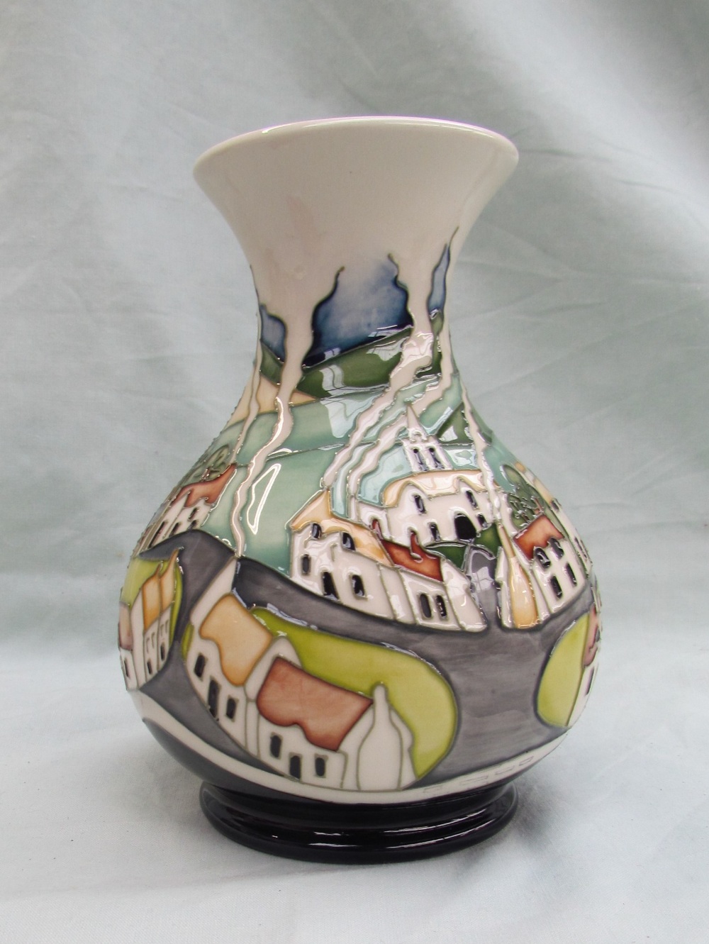 A Moorcroft pottery vase with a flared neck and baluster body decorated in the Sneem pattern, - Image 5 of 7