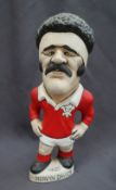 Groggs - A pottery Grogg, depicting Mervyn Davies in Wales kit,