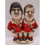 Groggs - A John Hughes pottery Grogg, The Second Row, depicting Martin and Wheel in Welsh Kit,