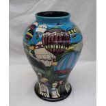 A Moorcroft pottery vase of inverted baluster form decorated in the "Up up and away" pattern,