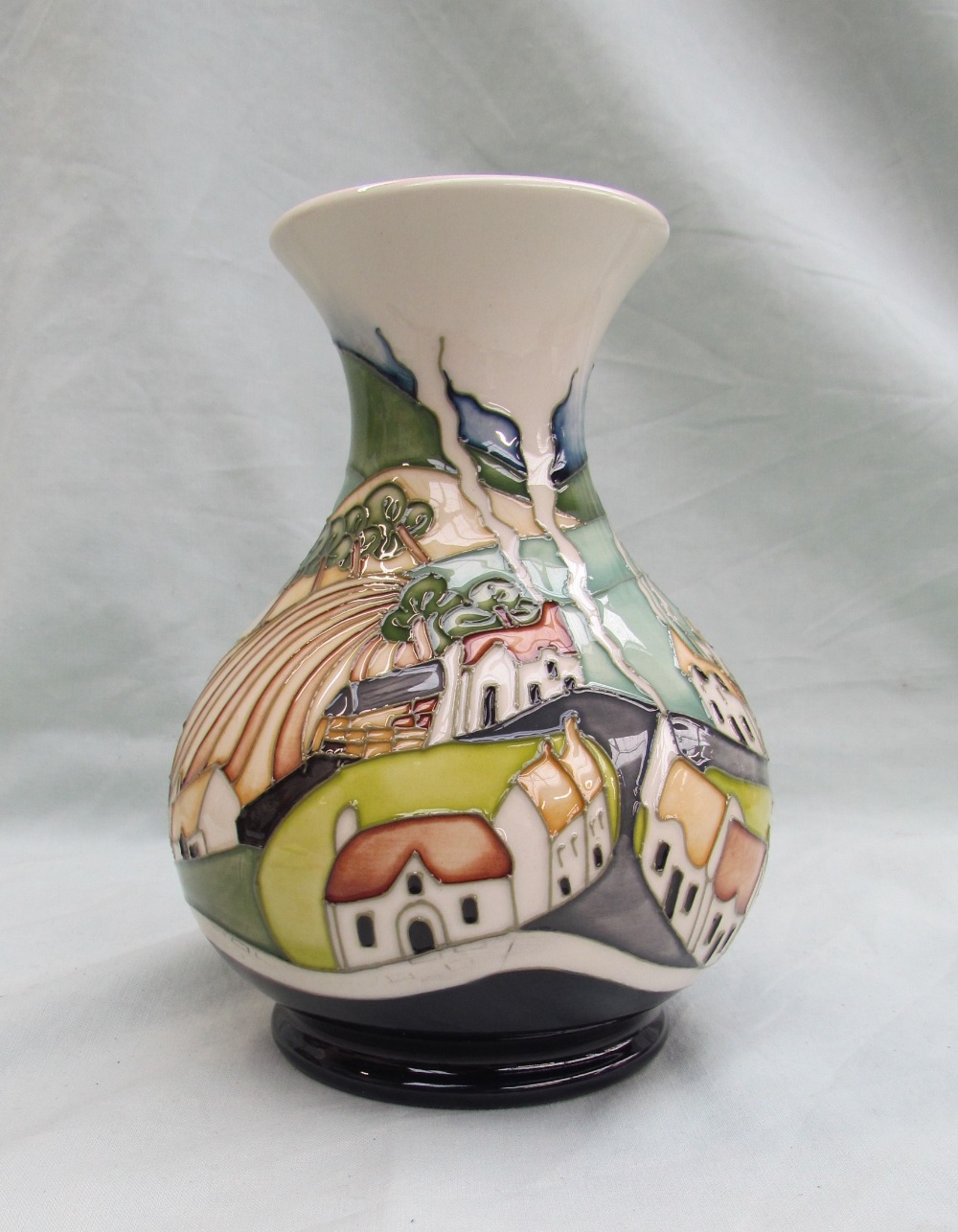 A Moorcroft pottery vase with a flared neck and baluster body decorated in the Sneem pattern, - Image 4 of 7