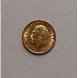 A George V gold half sovereign, dated 1912,