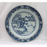 A Chinese blue and white porcelain plate,