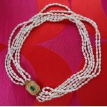 A six strand fresh water pearl necklace,