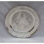 An Annigoni silver plate,