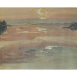 Kyffin Williams Sunset at Moel Y Don Limited Edition Print 148/250 Initialled 40 x 49cm
