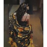 R.O. Lenkiewicz Karen with bronze shawl Print Signed and inscribed in pencil to the margin 46.