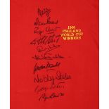 Football - An England 1966 replica shirt, signed by ten of the players, including Gordon Banks,
