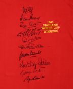 Football - An England 1966 replica shirt, signed by ten of the players, including Gordon Banks,