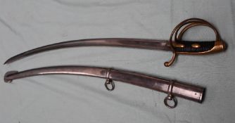 A copy of a French Napoleonic saber, "Sabre Cavalerie Légère M AN XI", the top of the 85.