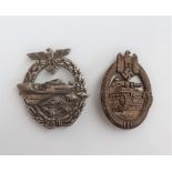 A German E Boat badge, marked Fec W E Peekhaus Berlin Ausf.