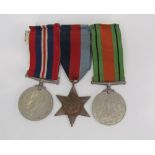Three World War II medals including the The War Medal,
