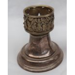 An Aurum silver candle lamp base,