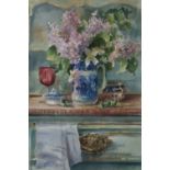 Andrew Douglas Forbes Welsh dresser with flowers Watercolour Signed and inscribed verso 55 x